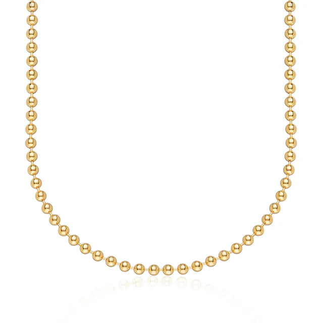 Ladies necklaces uniform width styles-Scream Pretty 18ct Gold Vermeil Ball Chain Necklace