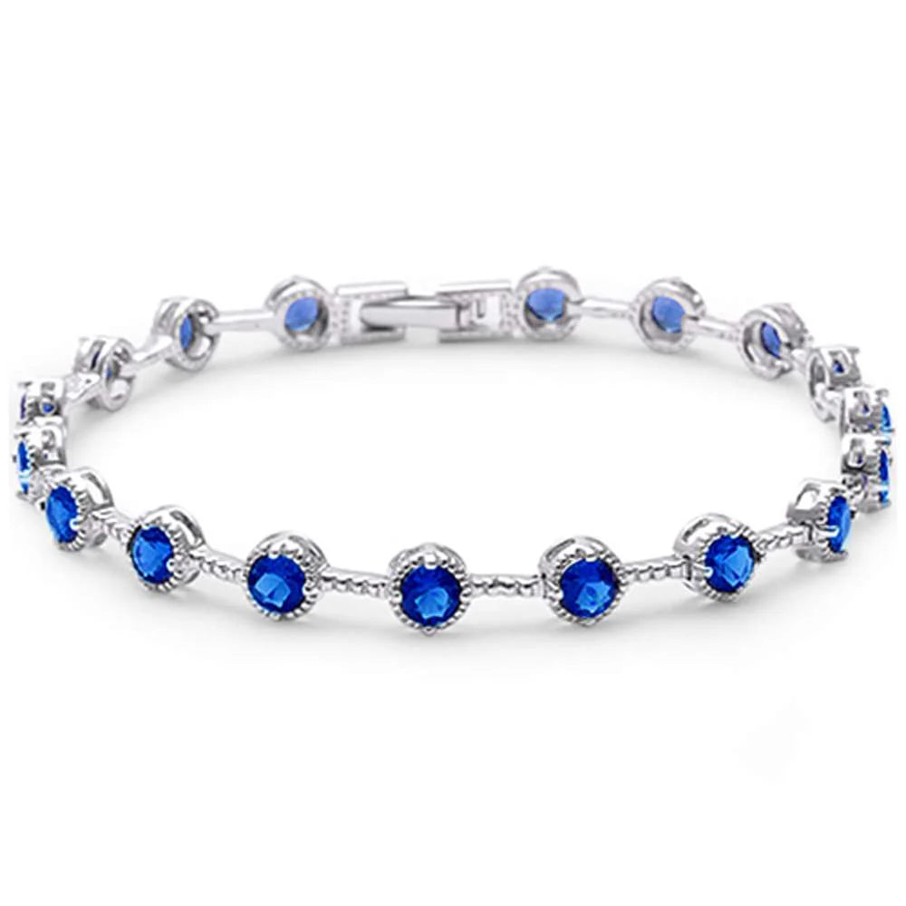 Ladies bracelets fade-proof bracelets-Ladies bracelets fade-proof bracelets-Sapphire Glow Tennis Bracelet