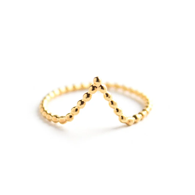 Ladies rings minimalist daily wear-Peak Gold Vermeil Ring