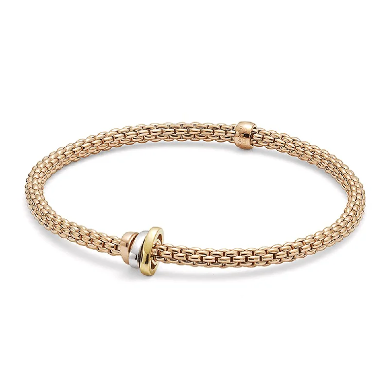 Ladies bracelets baguette cut designs-Ladies bracelets baguette cut designs-Prima 18ct Rose Gold Bracelet With Multi-Tone Rondels