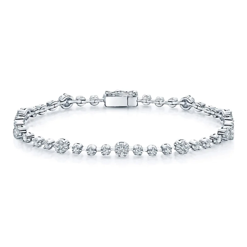 Ladies bracelets perfect gift choices-Ladies bracelets perfect gift choices-18ct White Gold Diamond Fancy Bracelet