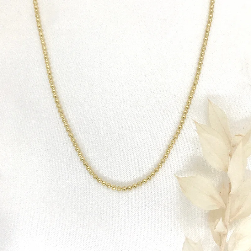 Ladies necklaces high investment value-18k/925 Vermeil Simple Ball Necklace