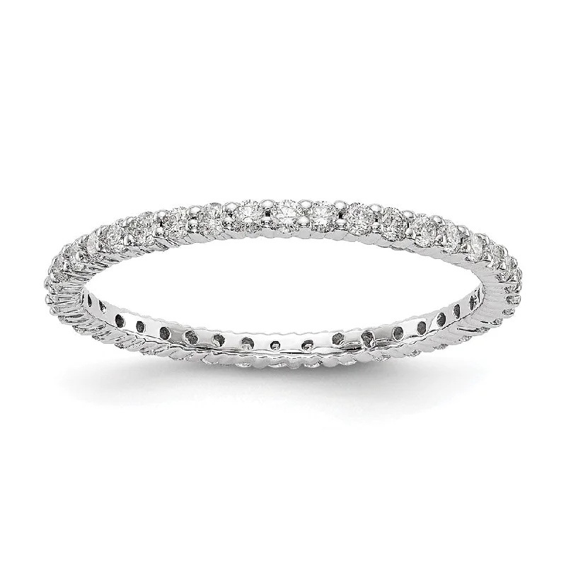 Ladies rings futuristic design styles-1.5mm 14K White Gold 1/2 Ctw Lab-Created Diamond Eternity Band