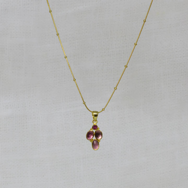 Ladies necklaces initial letter pendants-Pink Tourmaline Necklace