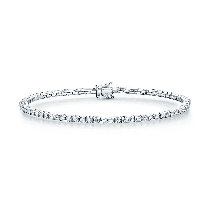 Ladies bracelets wire-wrapped bracelets-Ladies bracelets wire-wrapped bracelets-18ct White Gold Round Brilliant Cut Diamond Claw Set Tennis Bracelet