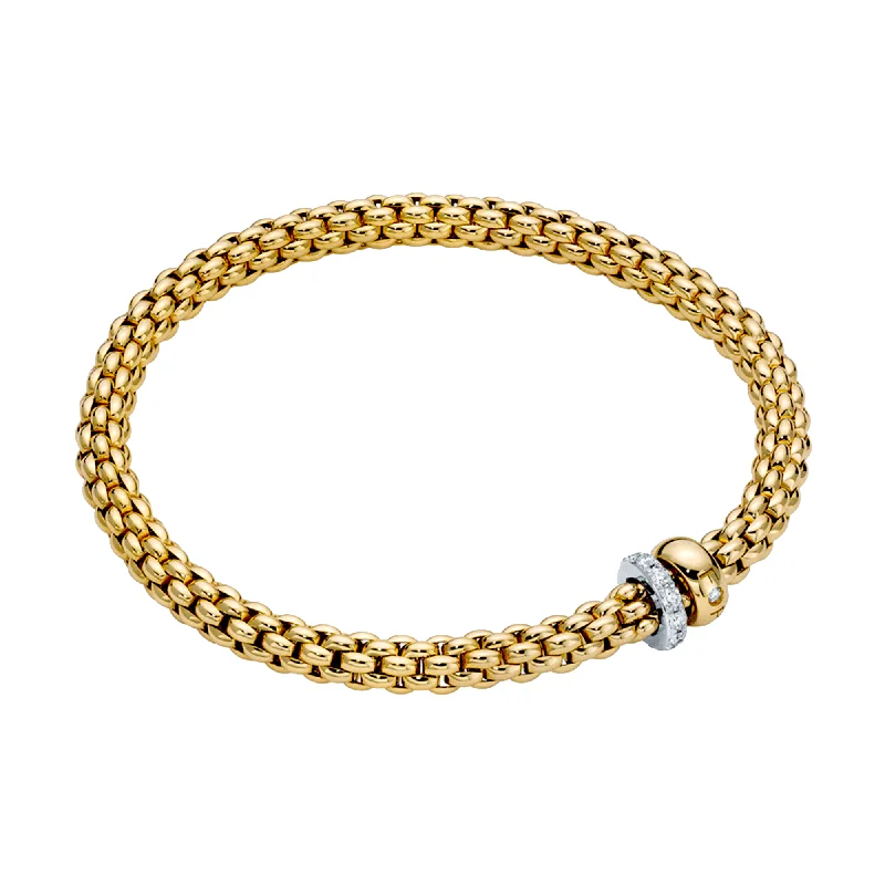 Ladies bracelets physical store locations-Ladies bracelets physical store locations-Solo 18ct Yellow Gold Bracelet With Pave Diamond Set And Polished Rondels