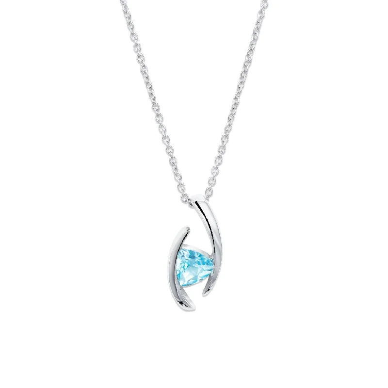 Ladies necklaces physical store locations-Unique & Co Blue Topaz Necklace