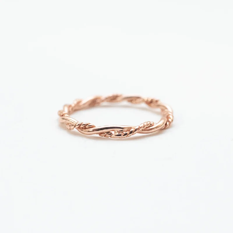 Ladies rings love token designs-Rose Gold Plated Double Twisted Ring