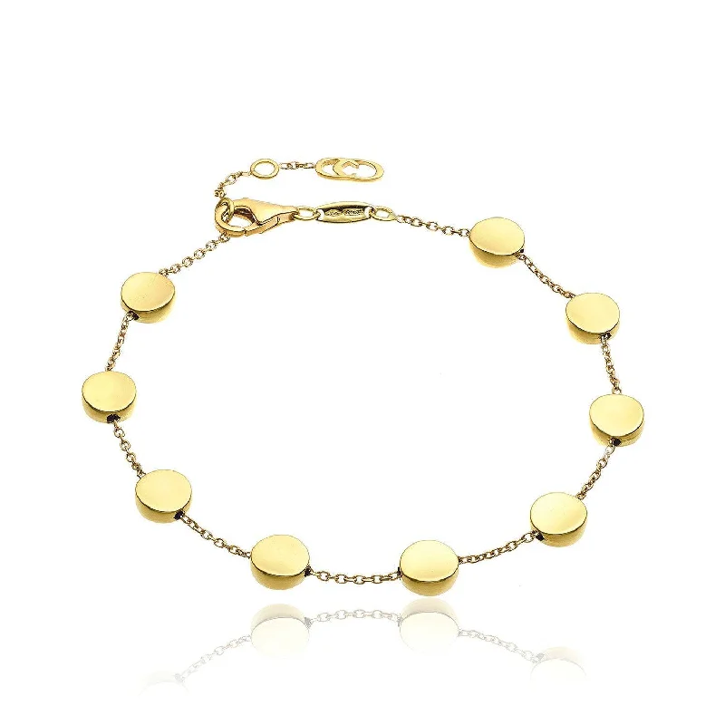 Ladies bracelets adjustable fit bracelets-Ladies bracelets adjustable fit bracelets-Armillas Glow 18ct Yellow Gold Flat Medium Circle Bracelet