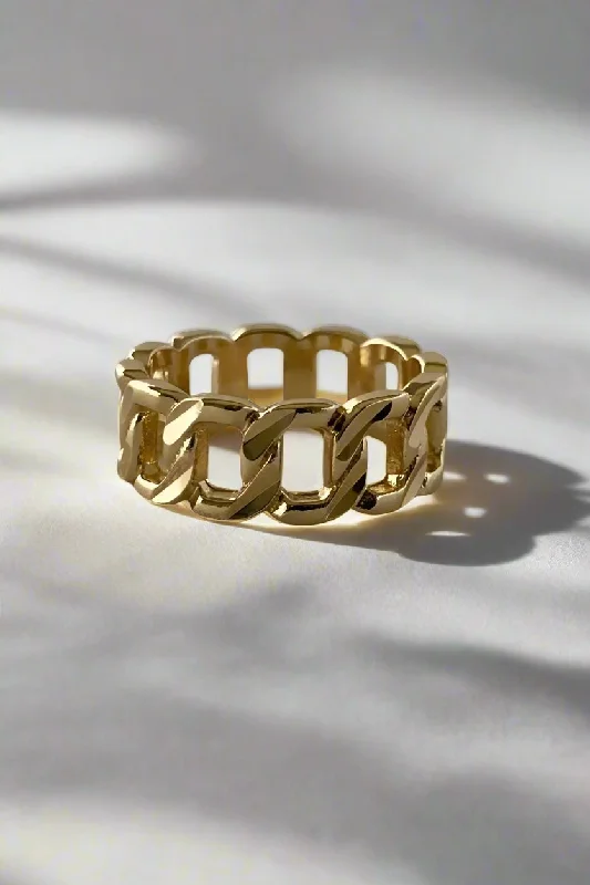 Ladies rings exclusive limited editions-Cuban Link Ring