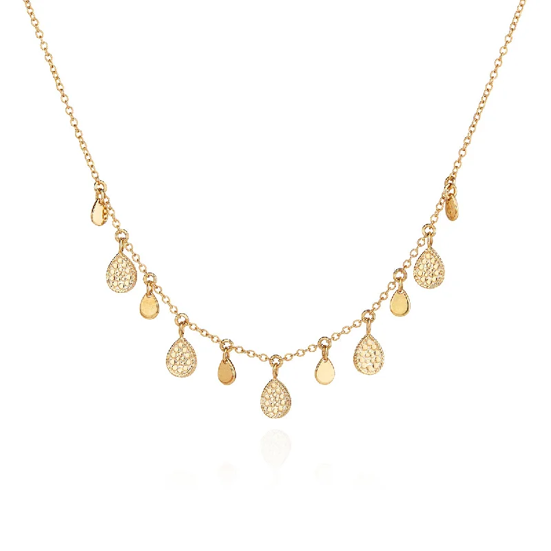 Ladies necklaces mature sophisticated styles-Anna Beck Gold Teardrop Charm Collar Necklace