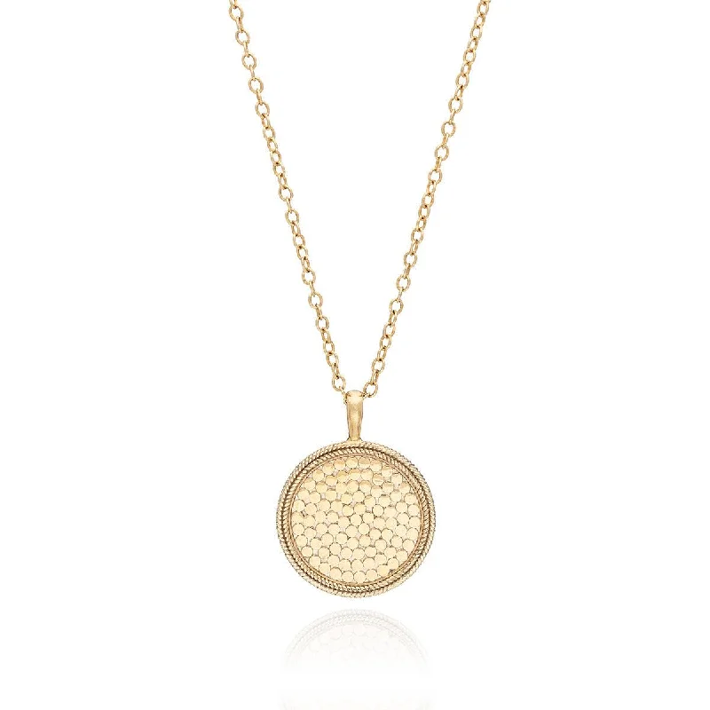 Ladies necklaces animal-inspired themes-Anna Beck 18ct Gold Vermeil Classic Large Medallion Necklace