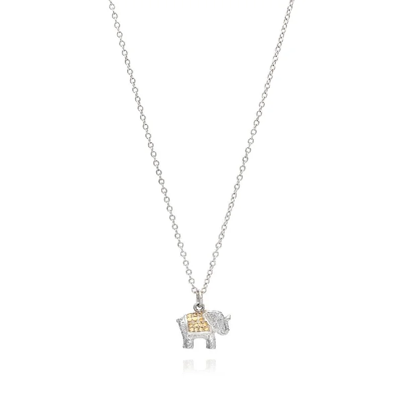 Ladies necklaces versatile wear designs-Anna Beck Mixed Metal Small Elephant Charm Necklace