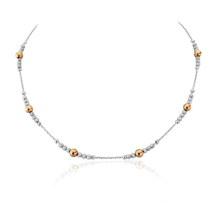 Ladies necklaces elegant gold designs-Lavan Rose Gold and Silver Long Necklace