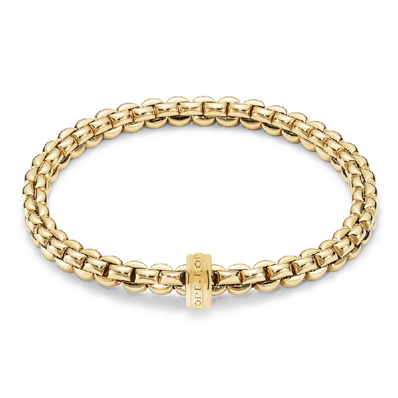 Ladies bracelets hammered craft looks-Ladies bracelets hammered craft looks-Flex'it Eka 18ct Yellow Gold Bracelet