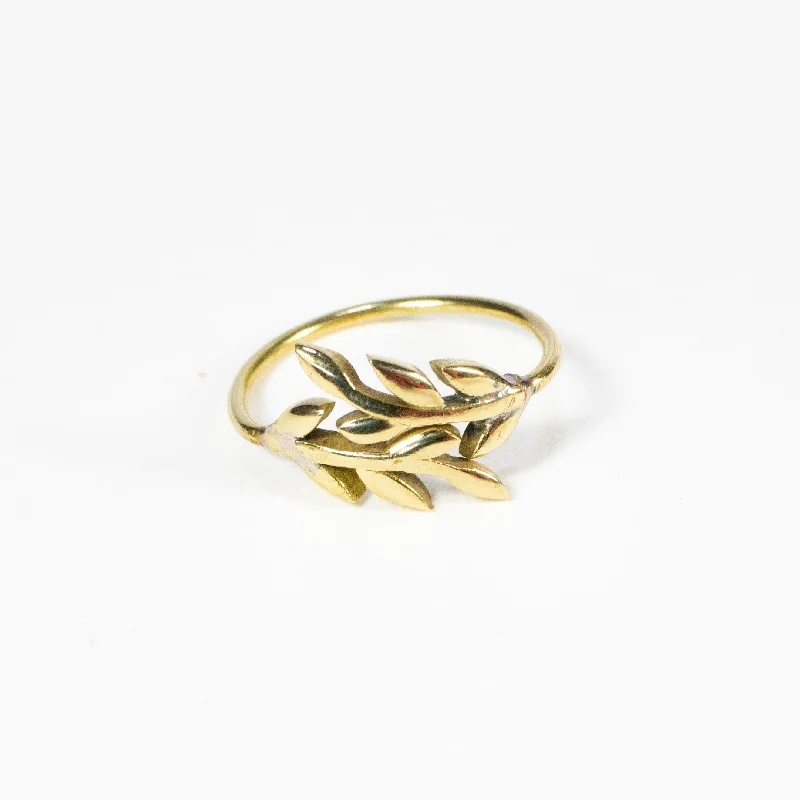 Ladies rings titanium modern designs-Brass Eden Midi Ring