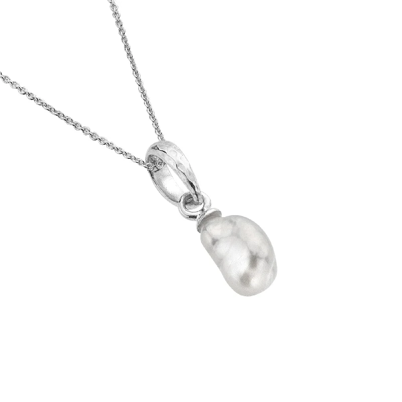 Ladies necklaces eternity pendant picks-Sea Gems Silver Origins Freshwater Pearl Pendant Necklace