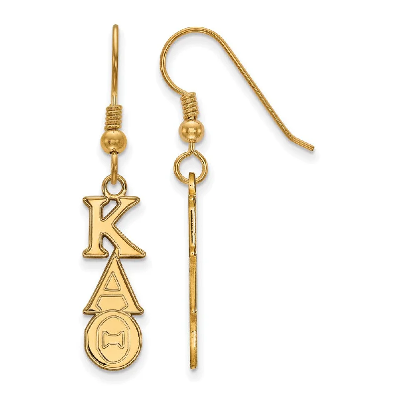 Ladies earrings smart buying advice-14K Plated Silver Kappa Alpha Theta Dangle Small Earrings