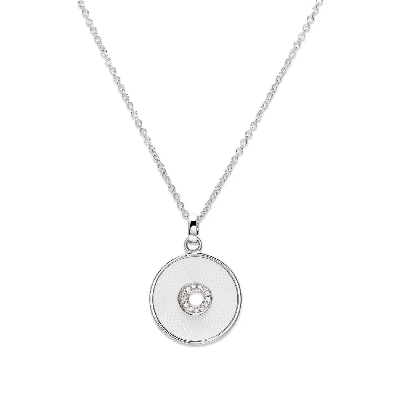 Ladies necklaces minimalist art styles-Unique & Co Mother of Pearl Disc Necklace