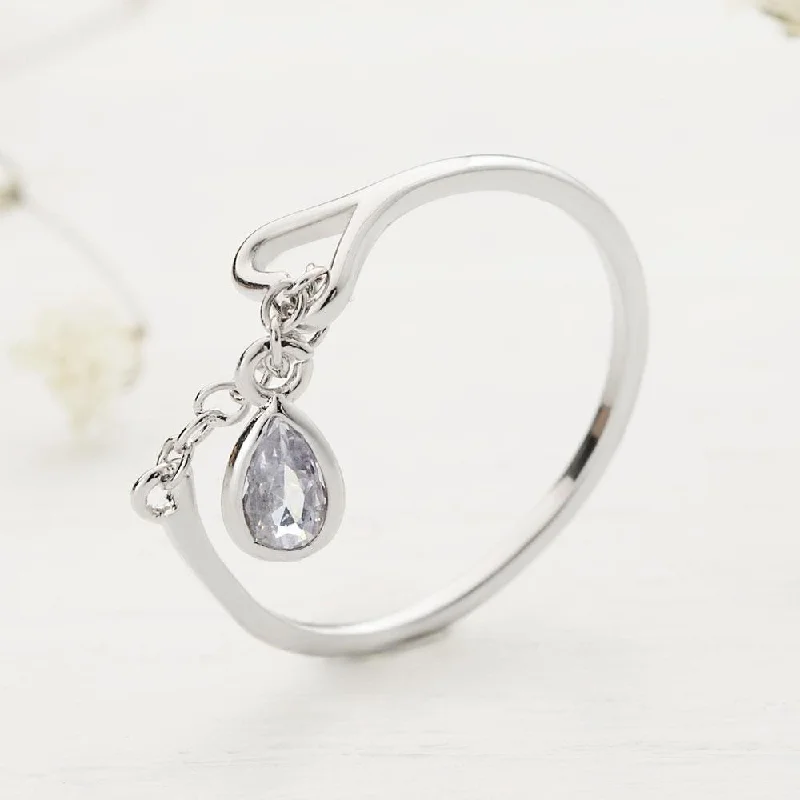 Ladies rings futuristic design styles-Tear Knot Ring