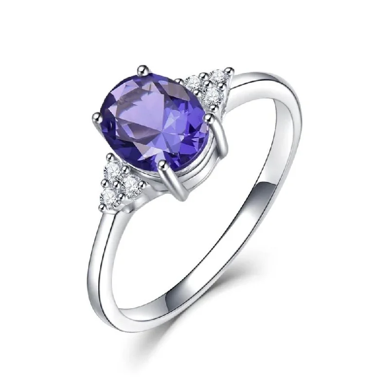 Ladies rings delicate outline styles-Elegant Tanzanite December Birthstone Ring