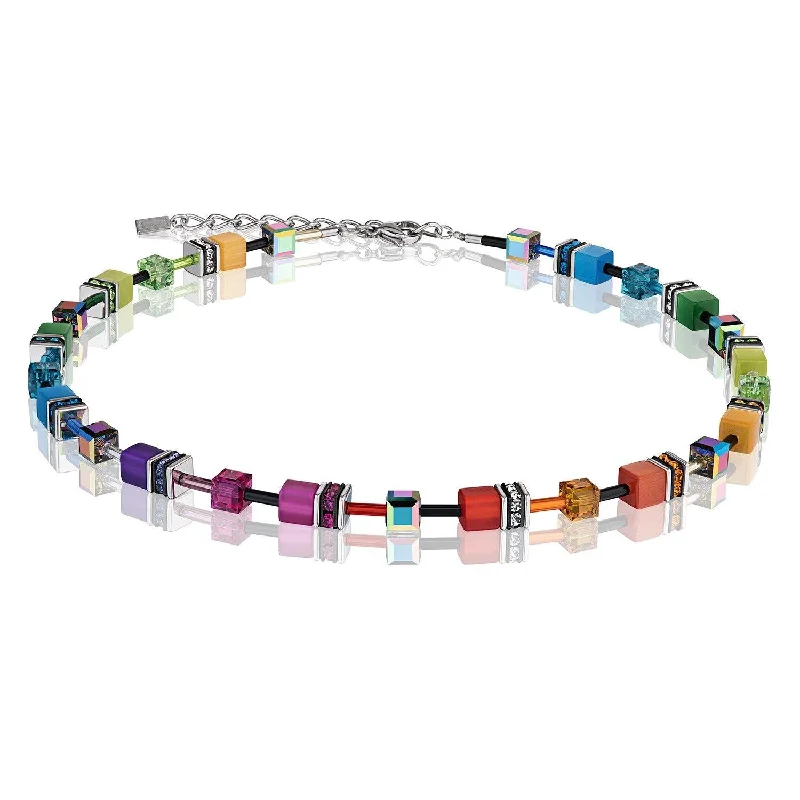 Ladies necklaces heart cut styles-Coeur De Lion Multicolour Swarovski® Crystals GeoCUBE® Necklace