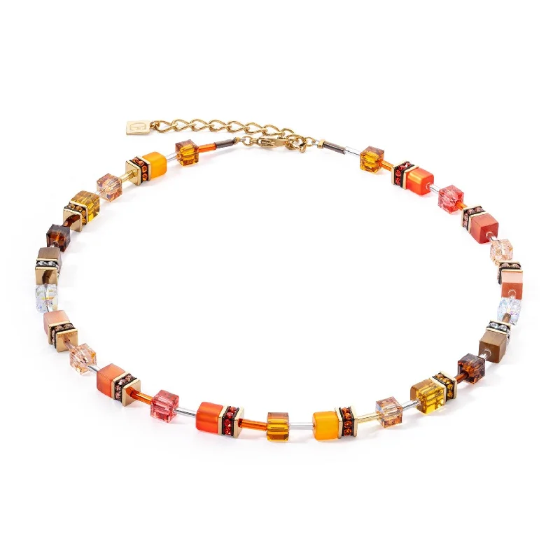 Ladies necklaces limited run designs-Coeur De Lion GeoCUBE® Iconic Sunset Gold Necklace