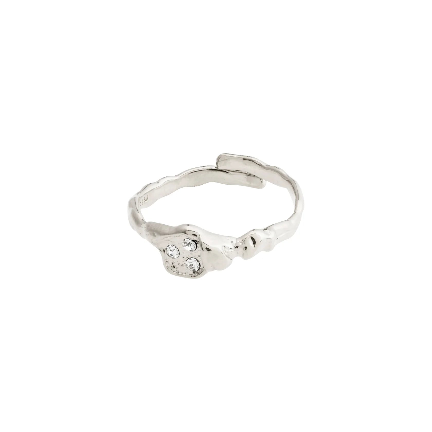 Ladies rings muted tone rings-Breathe Silver Plated Crystal Ring