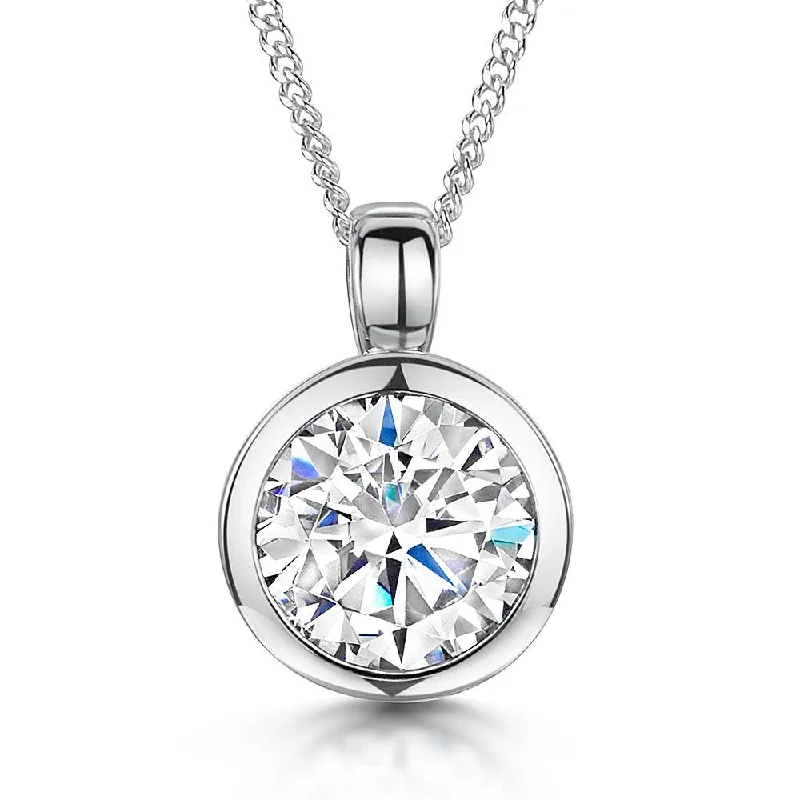 Ladies necklaces customer review favorites-Jools Sterling Silver 0.8cm Cubic Zirconia Pendant Necklace