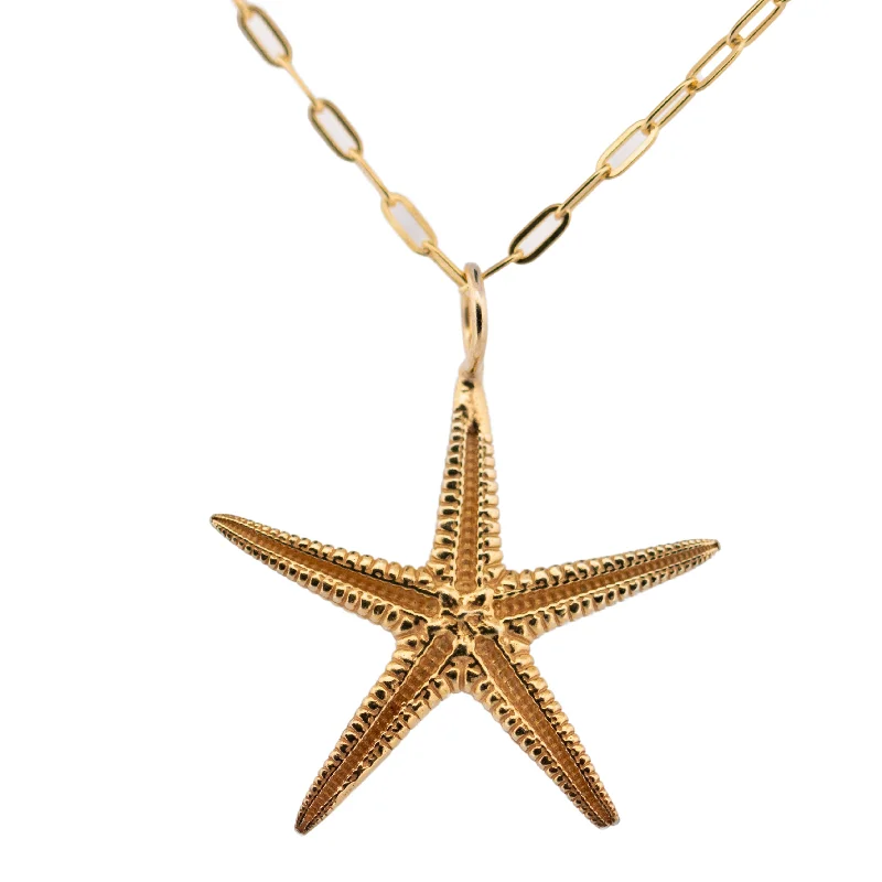 Ladies necklaces e-commerce store finds-Dainty London Maxi Gold Starfish Necklace