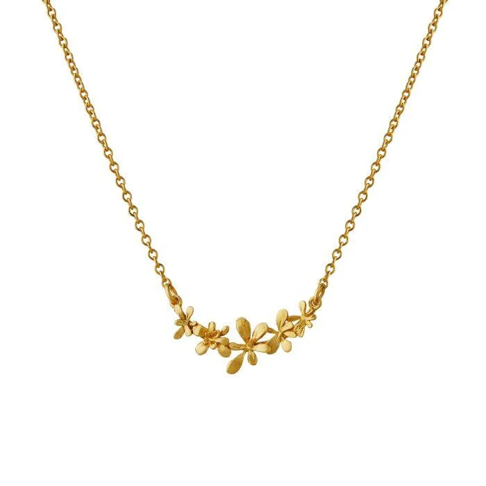 Ladies necklaces heavy duty designs-Alex Monroe Gold Plated Sprouting Rosette In-line Necklace