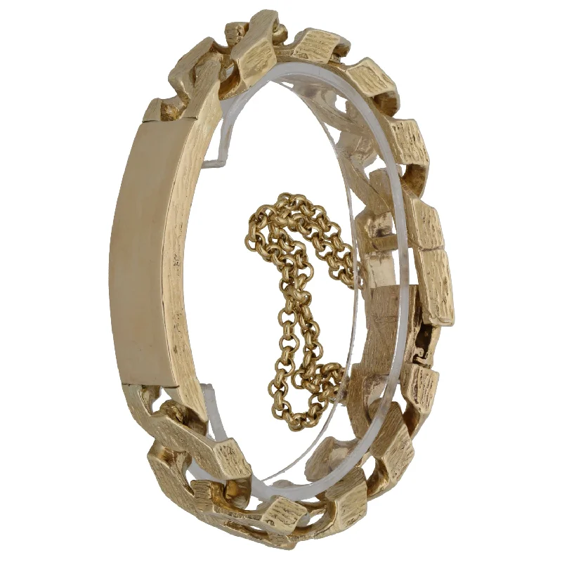 Ladies bracelets trillion cut styles-Ladies bracelets trillion cut styles-9ct Gold ID Bracelet