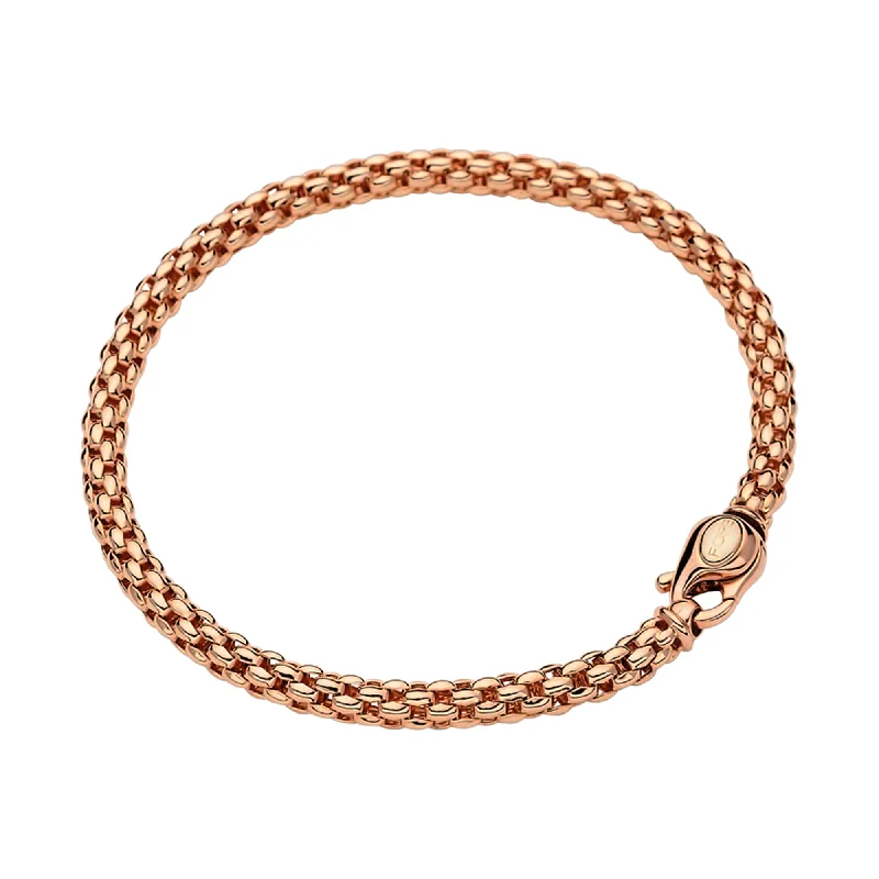 Ladies bracelets five-stone designs-Ladies bracelets five-stone designs-Unica 18ct Rose Gold Chain Bracelet