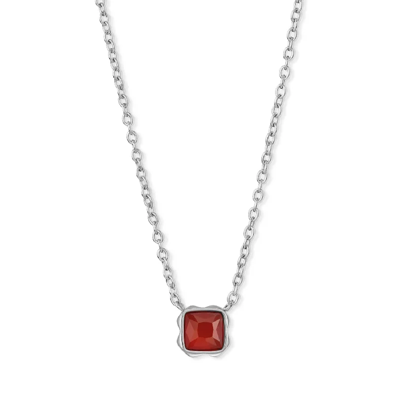 Ladies necklaces casual chic vibes-Coeur De Lion January Birthstone Red Agate Necklace