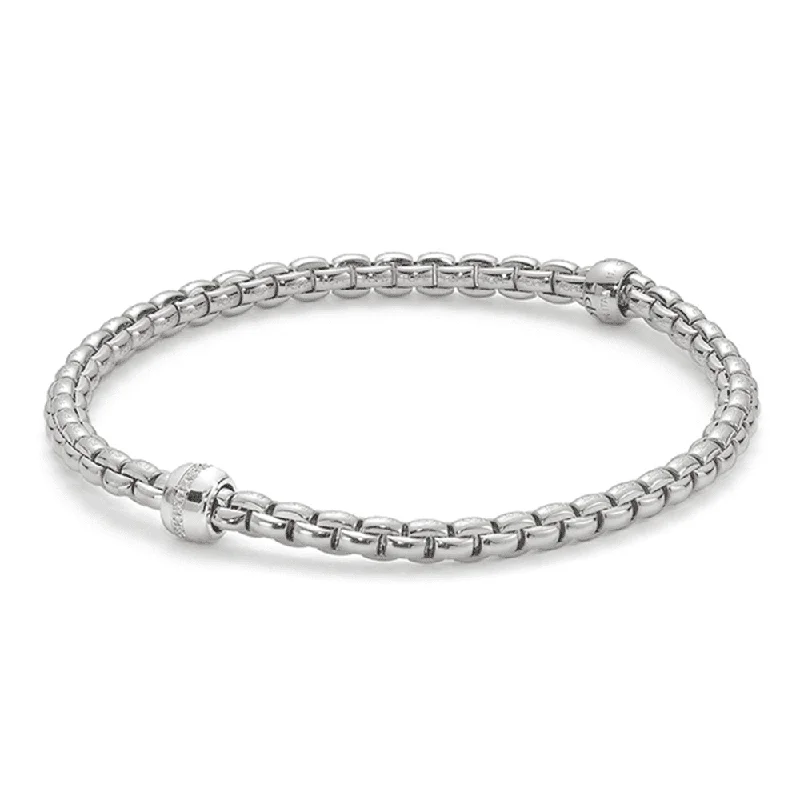 Ladies bracelets architectural style designs-Ladies bracelets architectural style designs-Eka 18ct White Gold Bracelet With Diamond Set Rondel