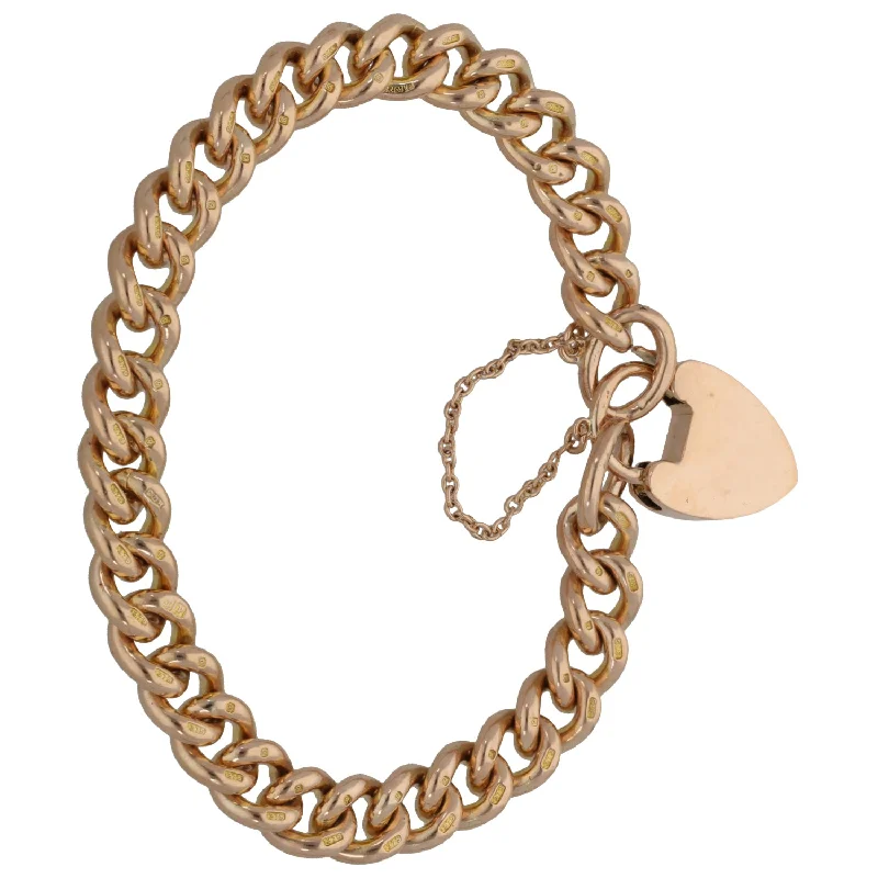 Ladies bracelets raw diamond styles-Ladies bracelets raw diamond styles-9ct Rose Gold Curb Bracelet