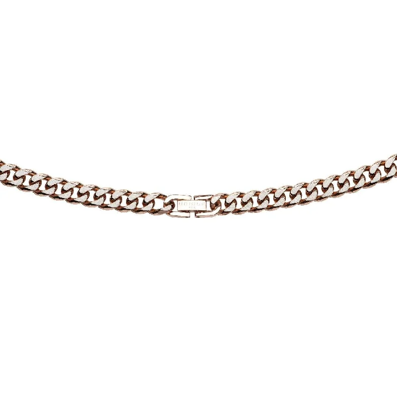 Ladies necklaces knot symbol designs-Unique & Co Stainless Rose Gold Or Steel Curb Chain Necklace