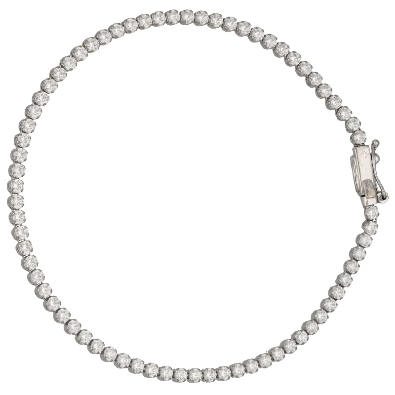 Ladies bracelets stackable bracelet sets-Ladies bracelets stackable bracelet sets-9ct White Gold Cubic Zirconia Line/Tennis Bracelet