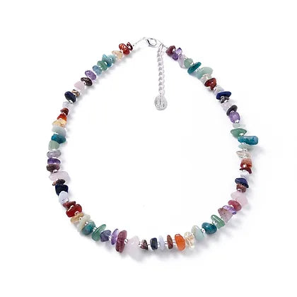 Ladies necklaces tight fit chokers-Carrie Elspeth Multicolour Semi-Precious Gems Full Necklace