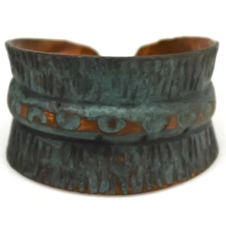 Ladies rings sculptural ring shapes-Copper patina ring