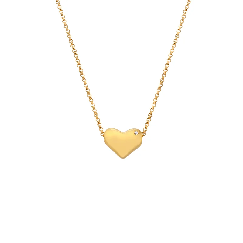 Ladies necklaces blue diamond designs-Hot Diamonds Gold Vermeil Heart Pendant Necklace