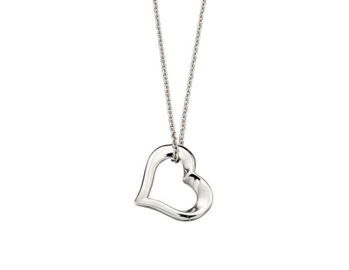 Ladies necklaces family heirloom designs-Little Star Sterling Silver India Open Heart Necklace