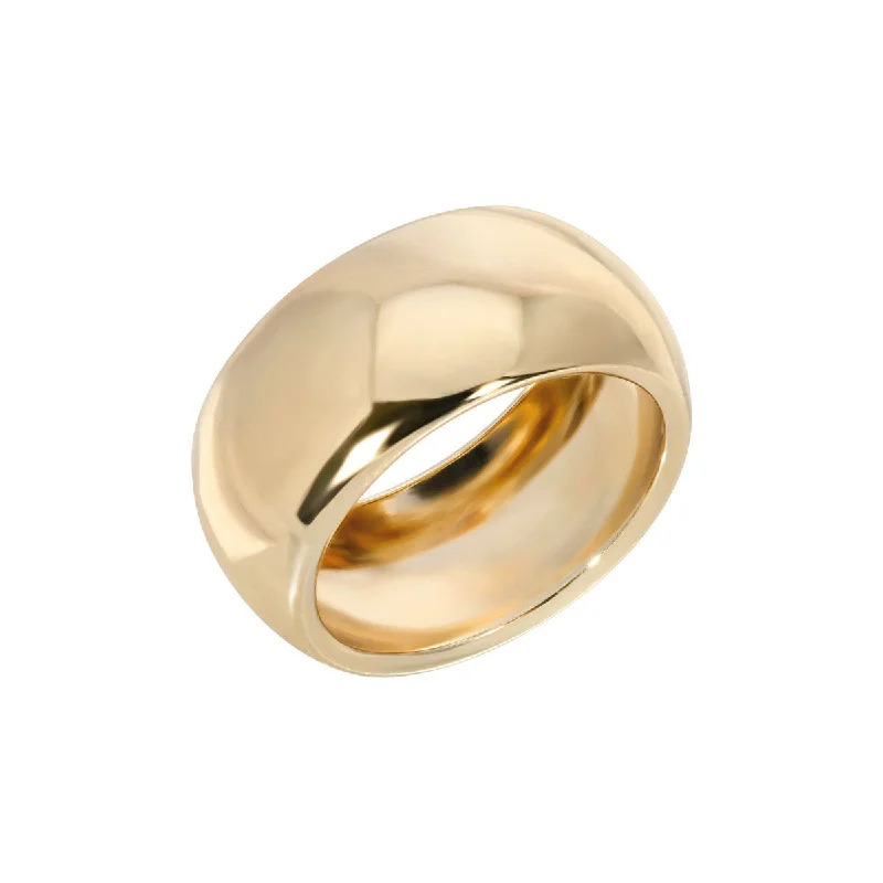 Ladies rings bespoke jewelry picks-Gold Plated Domed Ring