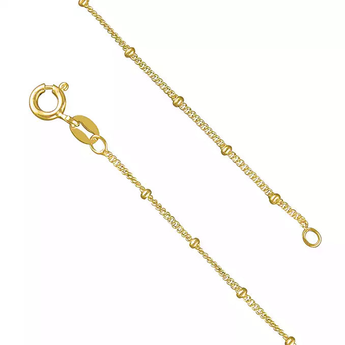 Ladies necklaces complex form styles-10ct Gold Plated Sterling Silver Satellite Curb Necklace