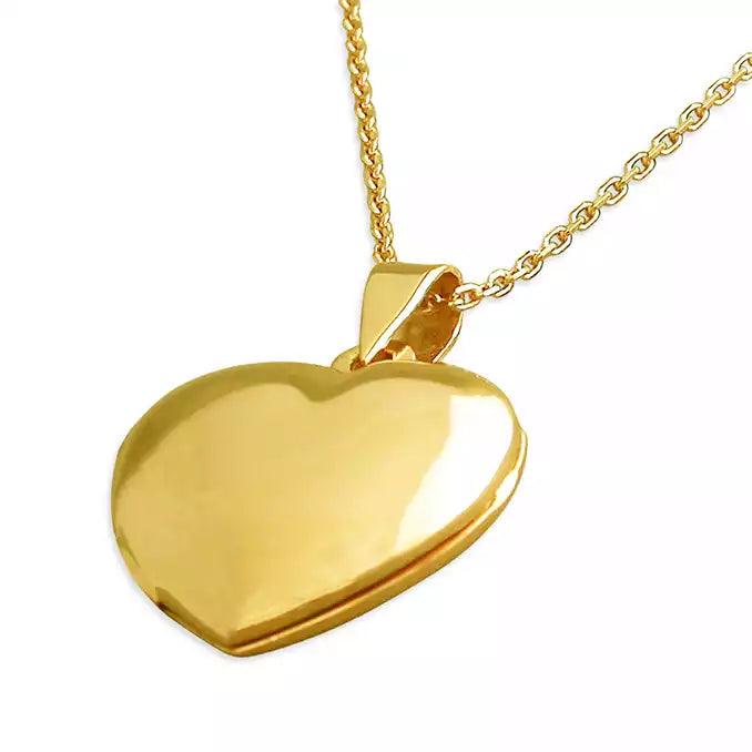 Ladies necklaces Indian-inspired styles-Gold Sterling Silver Heart Locket Necklace