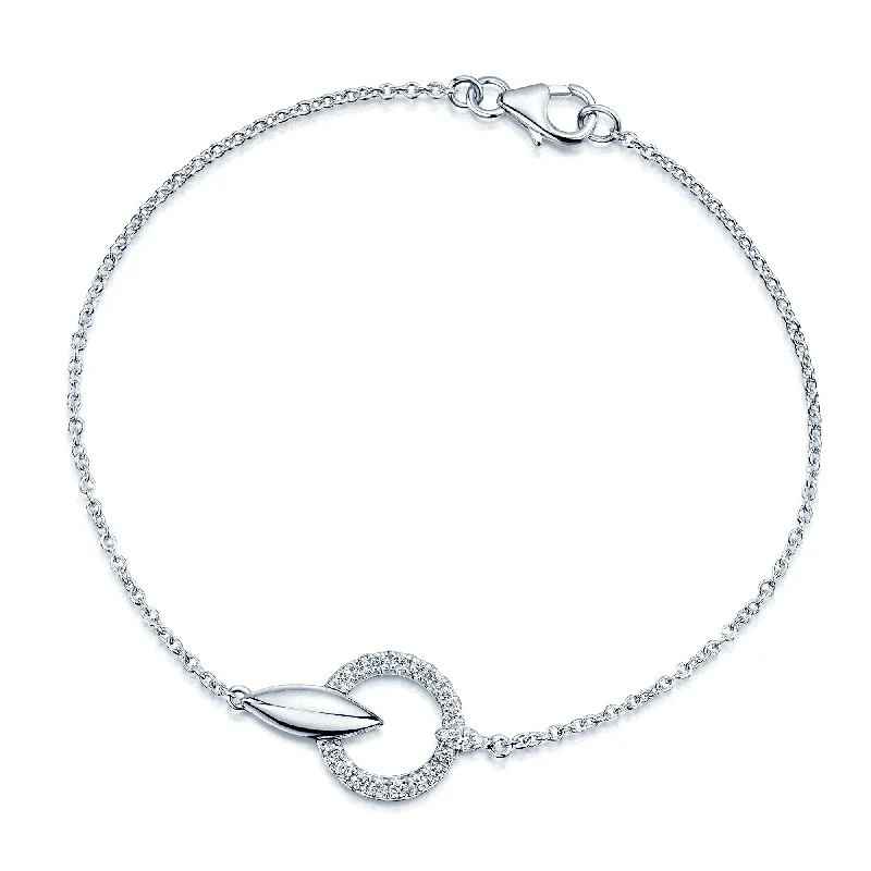 Ladies bracelets arrow pattern styles-Ladies bracelets arrow pattern styles-The Origin Collection 18ct White Gold Diamond Seed Drop Circle Bracelet