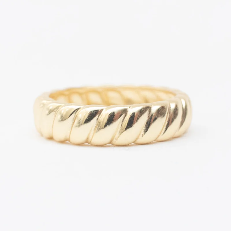 Ladies rings retro futuristic styles-Gold Vermeil Twisted Chunky Band