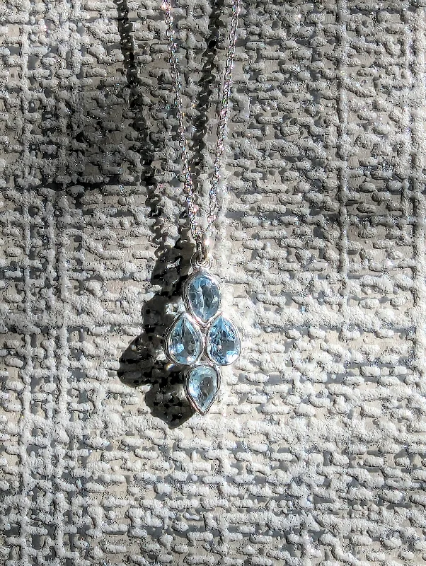 Ladies necklaces light feel styles-Waterfall Blue Topaz Necklace