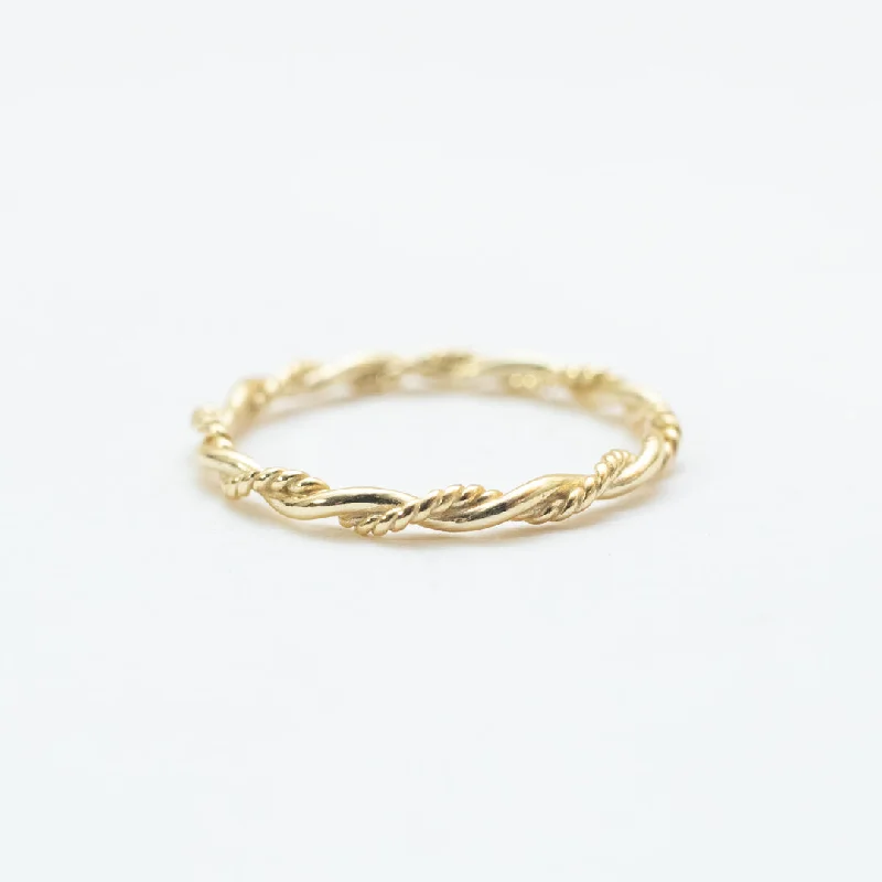 Ladies rings multi-stone designs-Gold Plated Double Twisted Ring