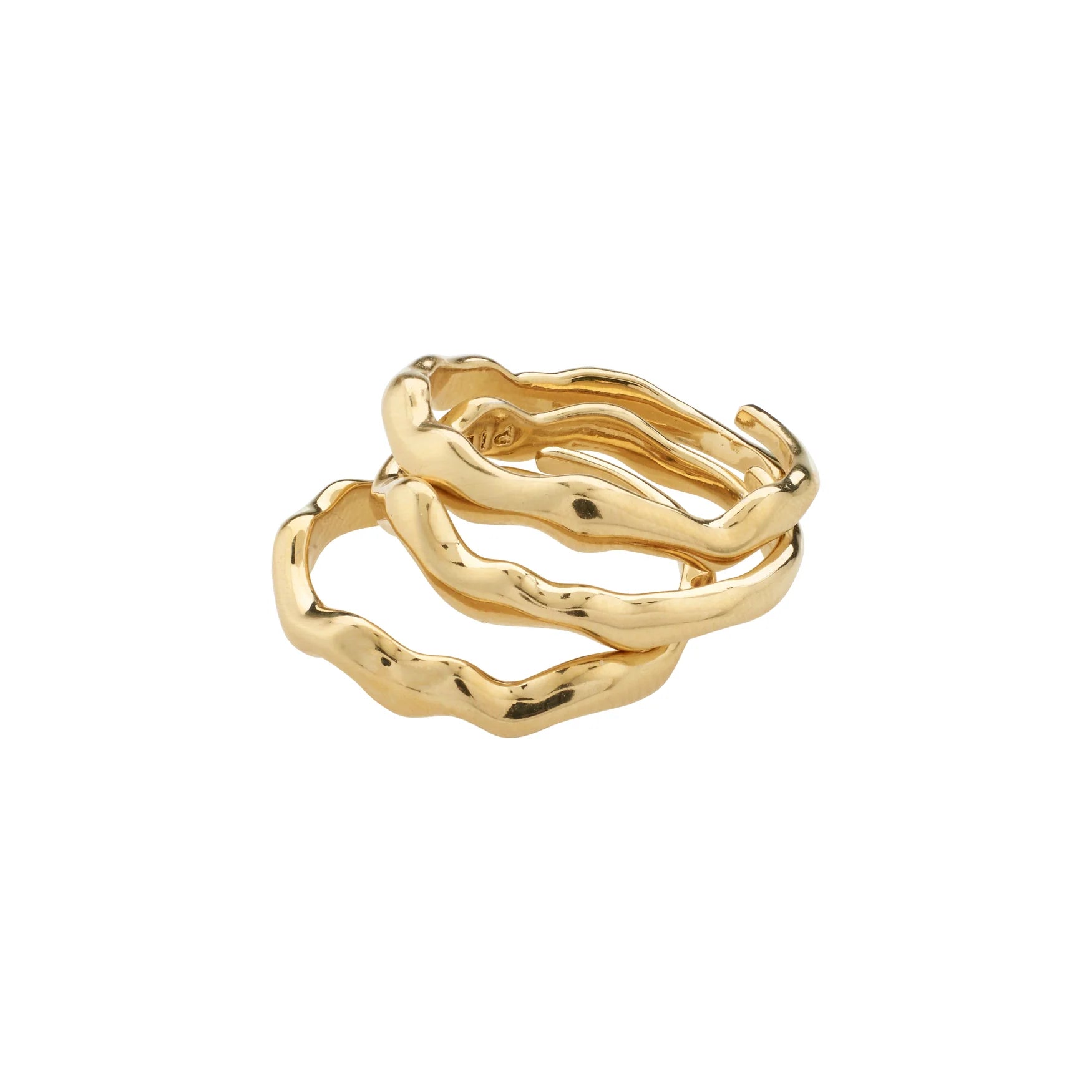 Ladies rings triple stone rings-Penelope Gold Plated Rings